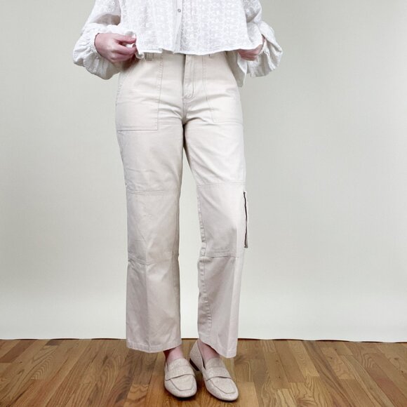 Vintage 90s Y2K Cargo Utility Pants Straight Leg High Rise Fit Chore Trousers - Picture 6 of 9